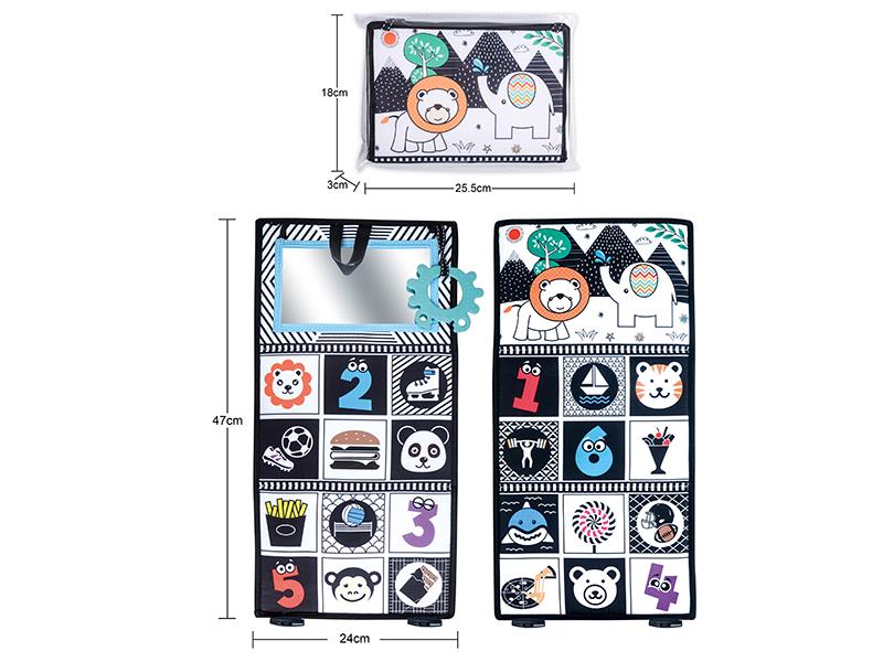 Foldable & Hangable Tummy Time Mirror Black And White Contrast Baby Toys