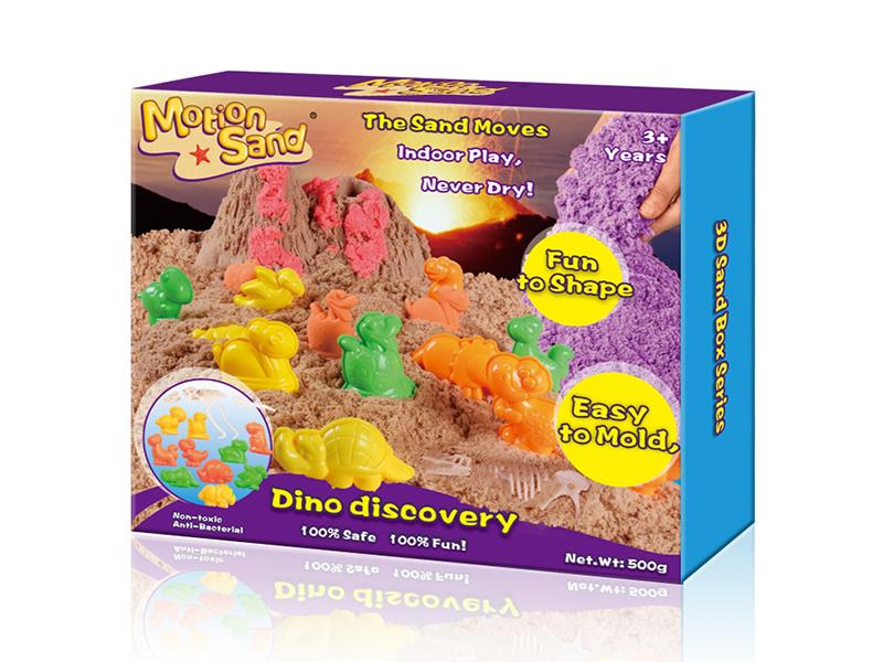Space Sand Set(500g Sand, 10 Molds,1 Dinosaur Skeleton)