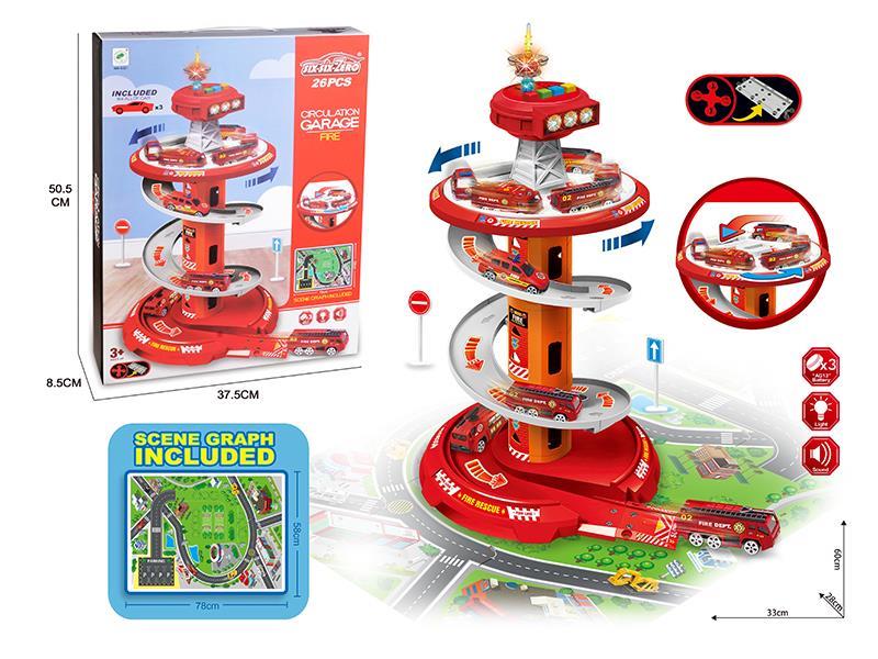 Multifunctional  Police Spiral Parking Lot Set With Light And Music26PCS
