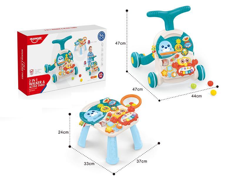2 In 1 Baby Walker + Learning Table