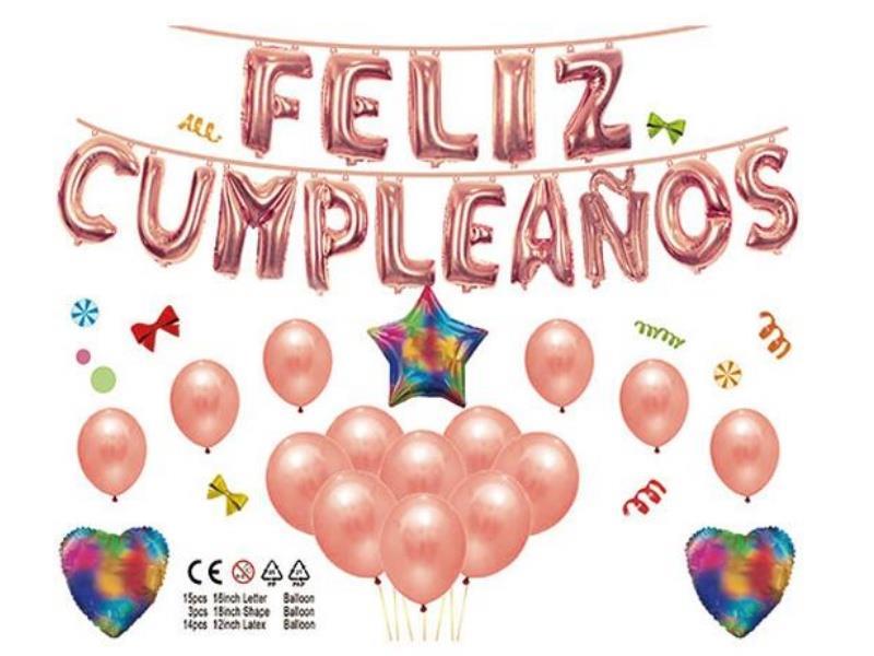 Spanish Birthday Latex Set - Rose Gold Set