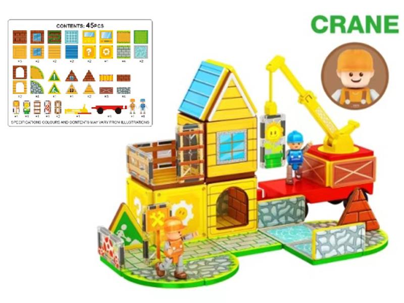 45pcs Crane Set Magnetic Building Blocks