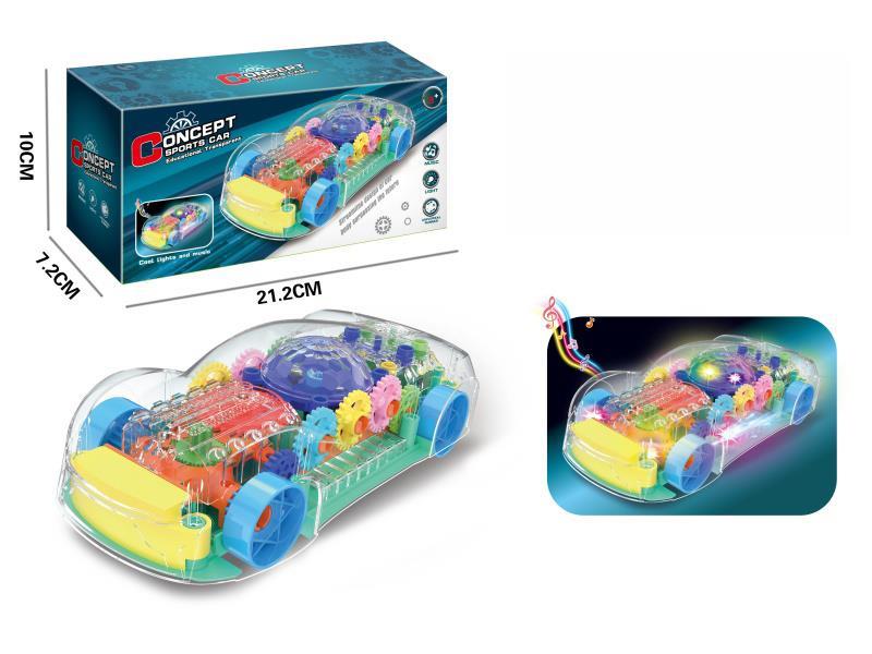 Electric Swivel Transparent Porsche Sports Car With Lights And Music