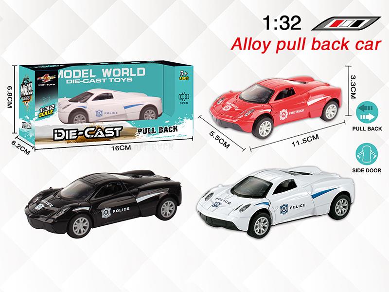 1:32 Pagani Alloy Open Doors Pull Back Police Car