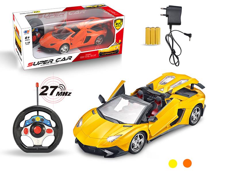 1:18 Lamborghini 3 Open Doors Remote Control Convertible Car (With Charger,Rechargeable Batteries)