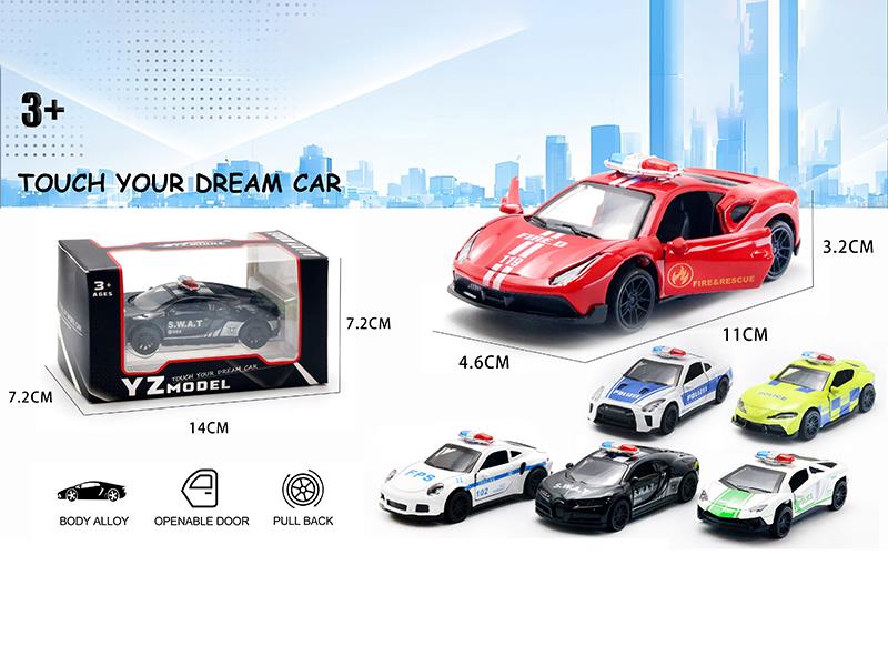 1:39 Racing Police Car Alloy Car Model