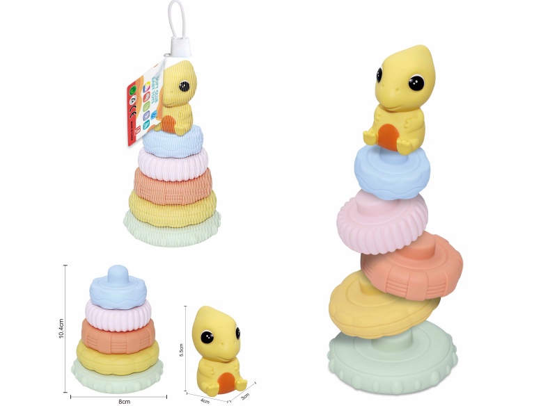 Soft Plastic Dinosaur Stacking Toy 6pcs