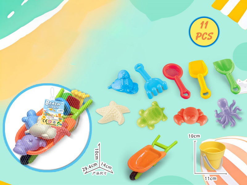 Three-Wheeled Vehicle With Beach Accessories + Bucket (11 Pieces)