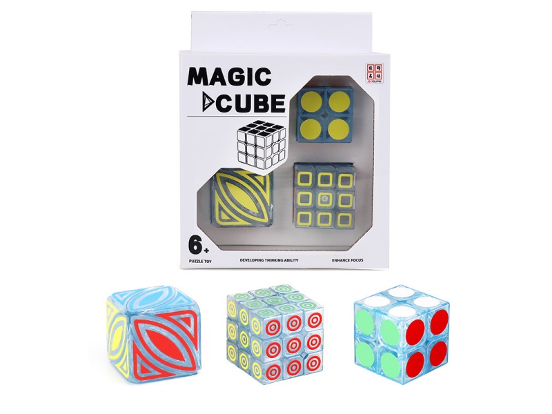 Second-Order Transparent Rubik'S Cube + Third-Order Transparent Rubik'S Cube + Transparent Maple Leaf
