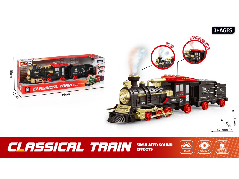 Sound And Light Inertial Steam Train - Black (Electricity Not Included: 4*Aa)