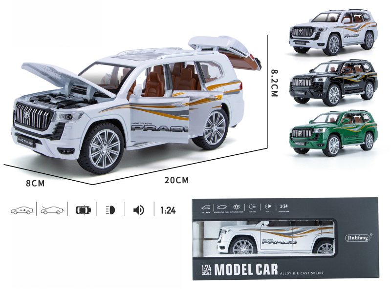 1:24 Land Cruiser Streetcar Version Pull Back Alloy Six-Door Car Model With Sound And Light