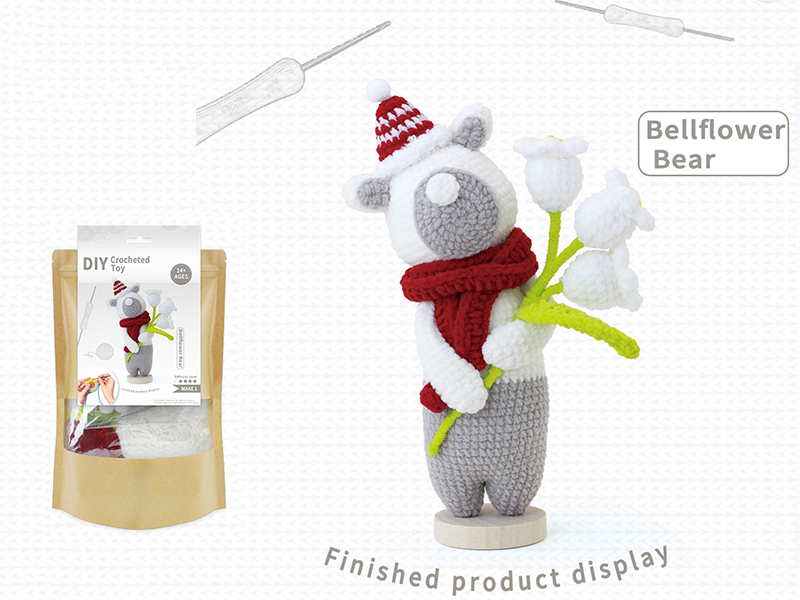 DIY Crochet Toy Bellflower Bear Ornament(Including Making Tools)