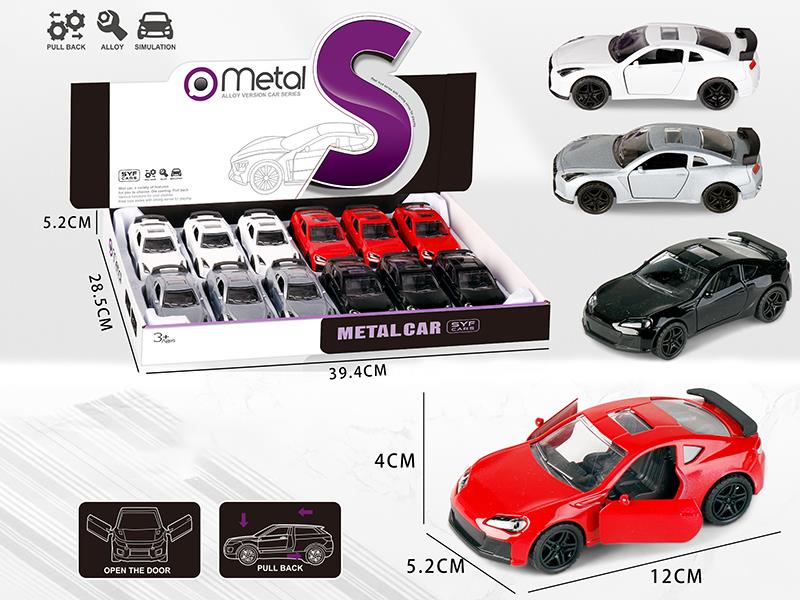Alloy Pull Back Car(GTR+ Subaru)12pcs