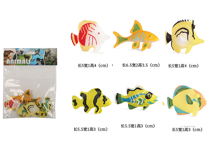 Solid Mini Sea Animal Set 6pcs