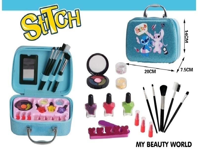 Steve'S Makeup Handbag (With Glossy Pink Print Pattern)