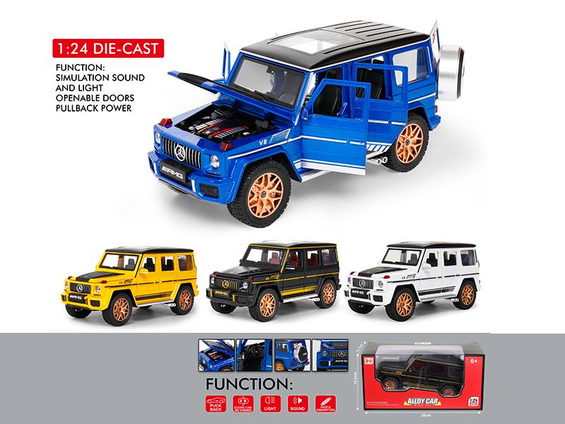 1:24 Mercedes-Benz G63 Special Edition Pull Back Alloy Car Model(6 Doors Can Opening, Sound And Lights)