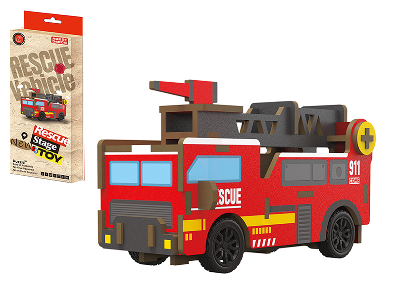 DIY Wooden Pull Back Fire Engine