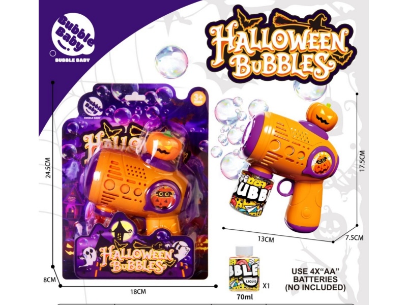 Pumpkin Bubble Gun With Light