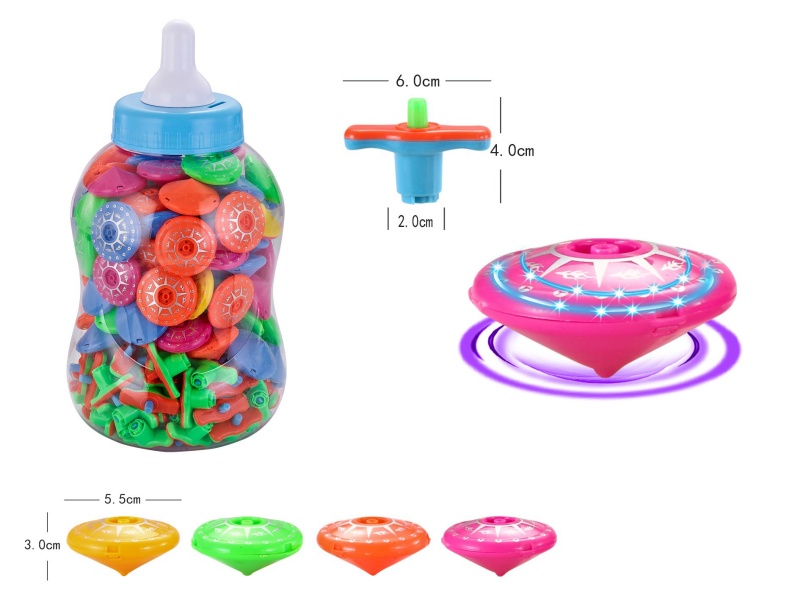 Windup Top Toy With Light