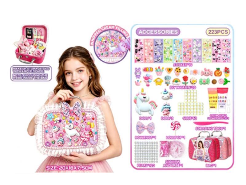 223PCS Unicorn DIY Cream Glue Handbag Making Set