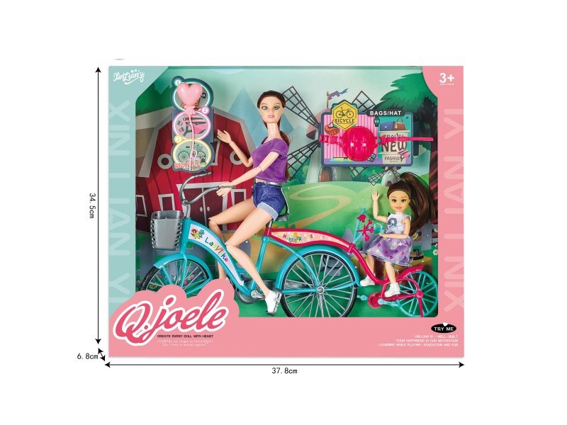 Joller 11.5-Inch Articulated Doll Bicycle Set
