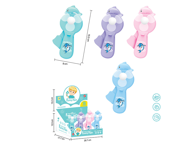 Dolphin Hand Pressure Fan 12pcs