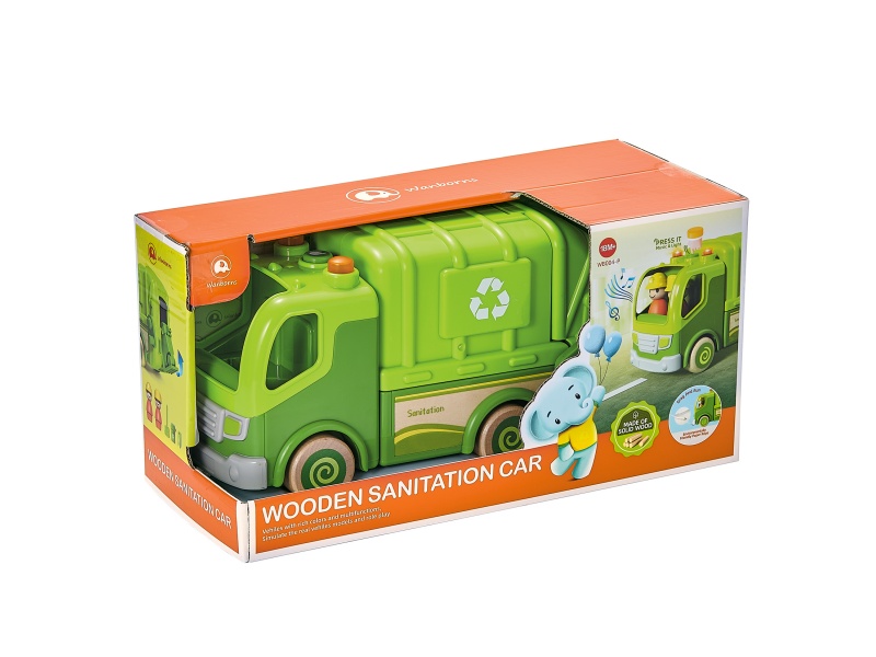 Wooden Sanitation Truck With Music And Lights
