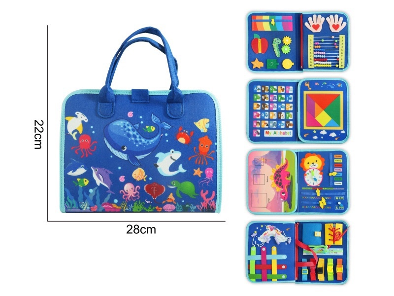 Montessori Early Childhood Education And Intelligence Development - Felt 5 Pages Gem Blue Ocean A