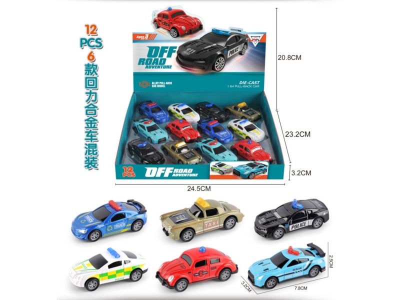 1;64 Pull Back Die-cast Police Car