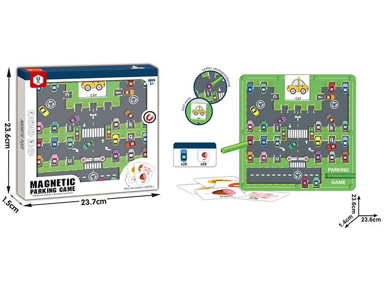 Magnetic Parking Game(23 Cards, 26 Cars)