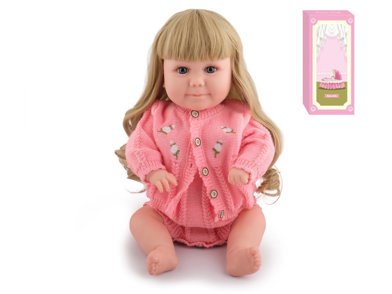 50cm Soft Plastic Reborn Doll(Wig Sheath)With Feeding-Bottle, Magnetic Pacifier, Diaper, Birth Card