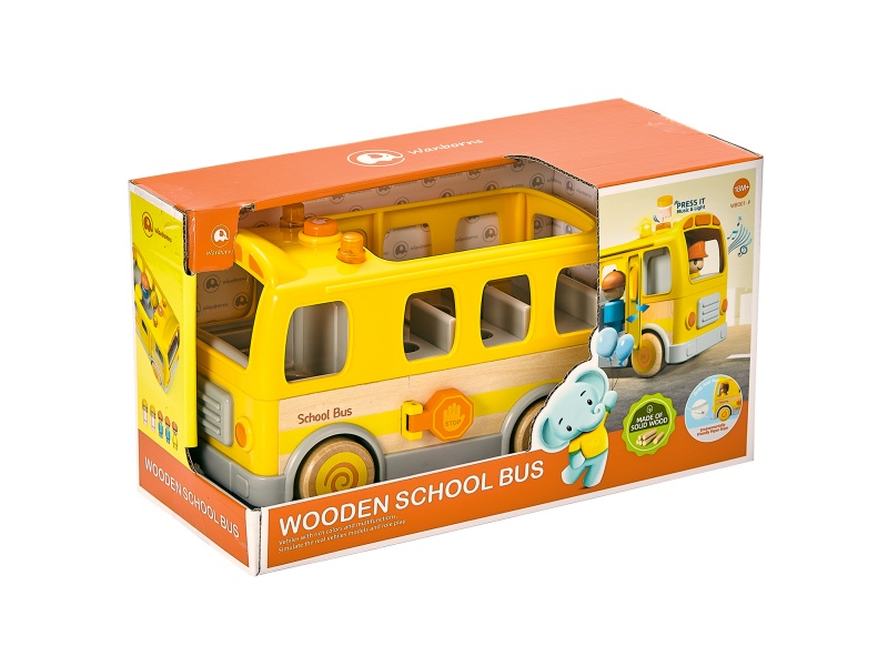 Wooden School Bus With Music And Lights