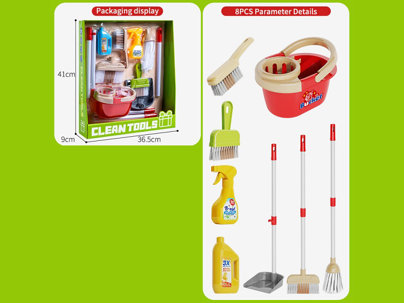 Cleaning Tool Set In Red