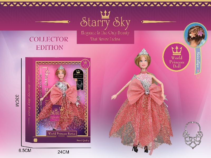 11.5-Inch 11-Joint - World Princess Series - Crown - Champion Tie - Barbie Necklace