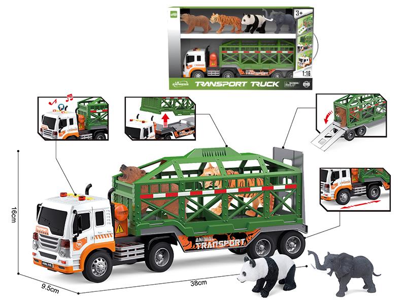 1:16 Friction Animal Transport Vehicle Set(Sound & Lights)