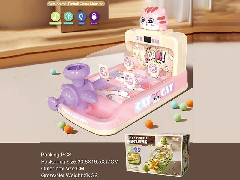 Scoring Pinball Game Machine(Pink Cat)