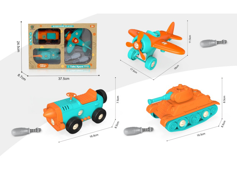Puzzle Cartoon Disassembly And Assembly Car Set