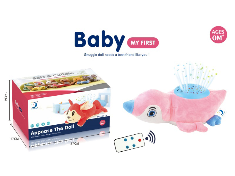 Remote Control Plush Dolphin Toy With Light And Music