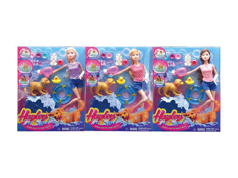 Hayley Fashion Doll With Pet Dog Set
