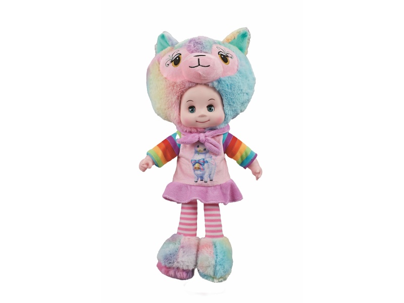 19-Inch Rainbow Alpaca Voice-Controlled Music Doll (Bag)