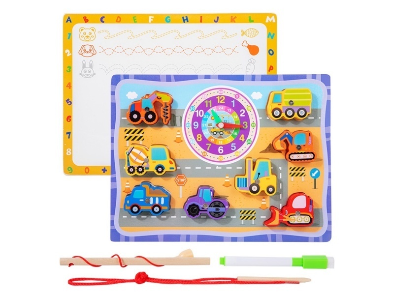 Wooden Fishing Beaded Clock Drawing Board