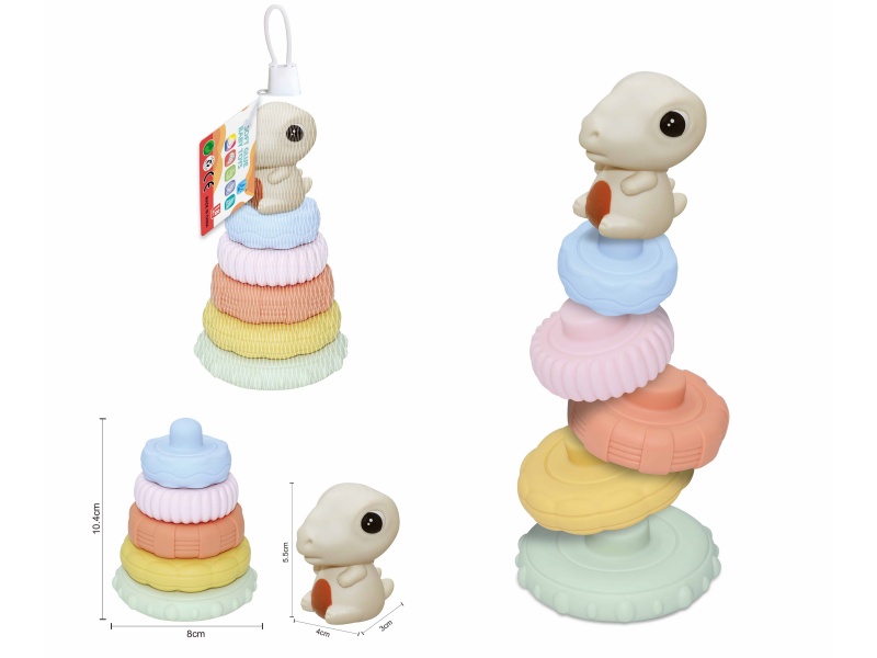 Soft Plastic Dinosaur Stacking Toy 6pcs