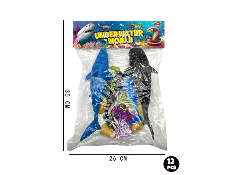 Marine Animal Set: 12 Pcs