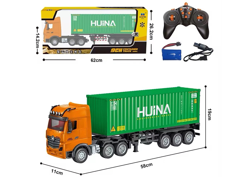 1:18 9-Channel Semi-Alloy Remote-Control Container Truck