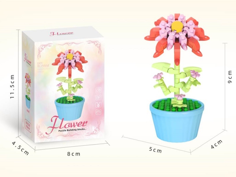 Building Blocks: 100 PCS Of Zinnias