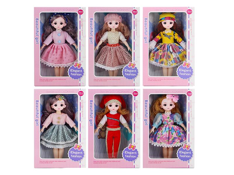 30cm Solid 23-Joints 3D Eyes Fashion Doll