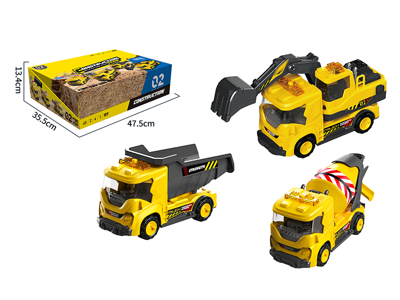 Friction Engineering Truck With Sound And Light 6PCS