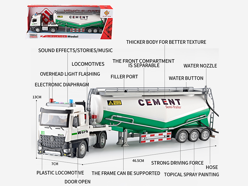 Extended Version Multifunctional Friction Plastic Powder Transport Vehicle Model