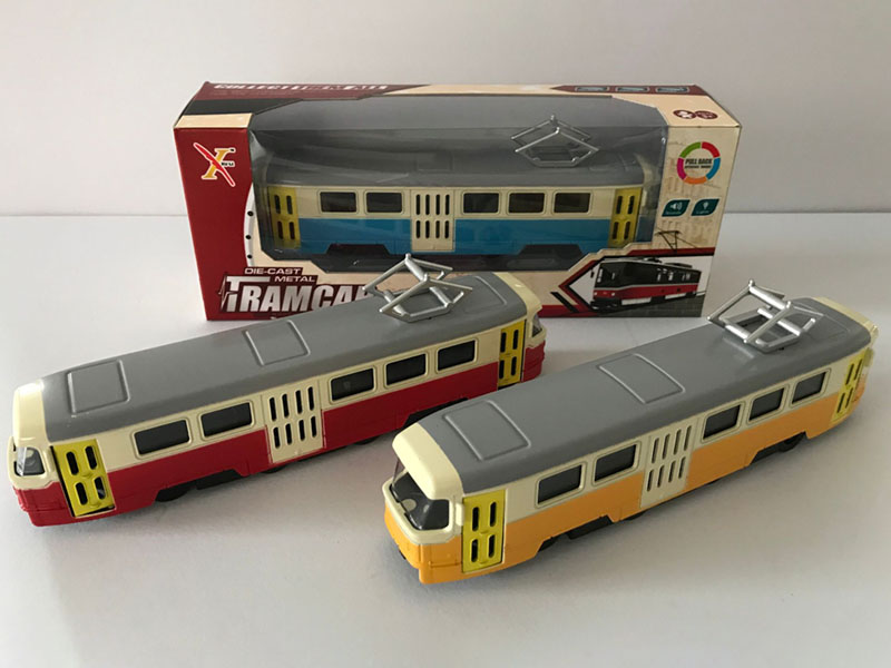 1:90 (Classic Edition)Pull Back Alloy Tram Car, 2 Doors Can Open