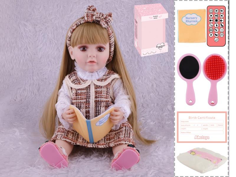 22-Inch Bionic Smart Rebirth Doll, Capable Of Bionic Shaking Of The Head, Raising Of The Hand, Mouth Movement To Speak, Intelligent Dialogue, Recording, Imitating The Tongue, Oral Skills, Dance Music